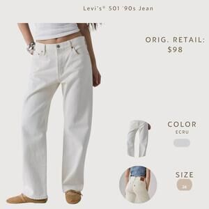 Levi's 501 Straight Leg Jeans in Ecru